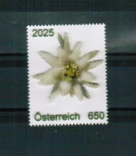 AUSTRIA 2025 PLANTS Flowers EDELWEISS - special stamp (embroidered) MNH - Image 1 of 1