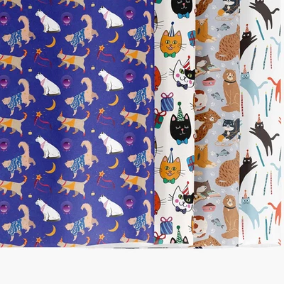 Cat Wrapping Paper 12 Sheets,20 Inch × 28Inch per Sheet,Cat Birthday Wrapping Pa - Image 1 of 4
