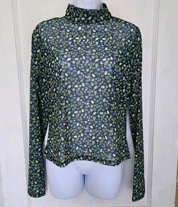 Top de mujer SO transparente manga larga cuello falso negro verde azul blanco XXL - Imagen 1 de 9