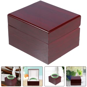 2 Count Red Bracelet Box Display Case for Jewelry Wooden Watch Store - Picture 1 of 12