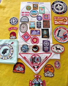 BOY SCOUTS OF AMERICA ORDER OF THE ARROW/WORLD JAMBOREE RARE PATCHES/SCARFS - Picture 1 of 16
