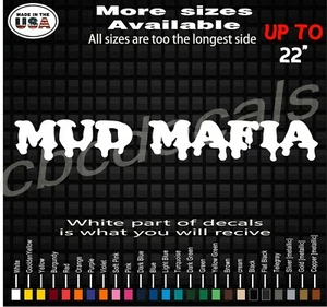 MUD MAFIA 4X4 RZR Decal side by side Truck Decals ATV MUD - Picture 1 of 2