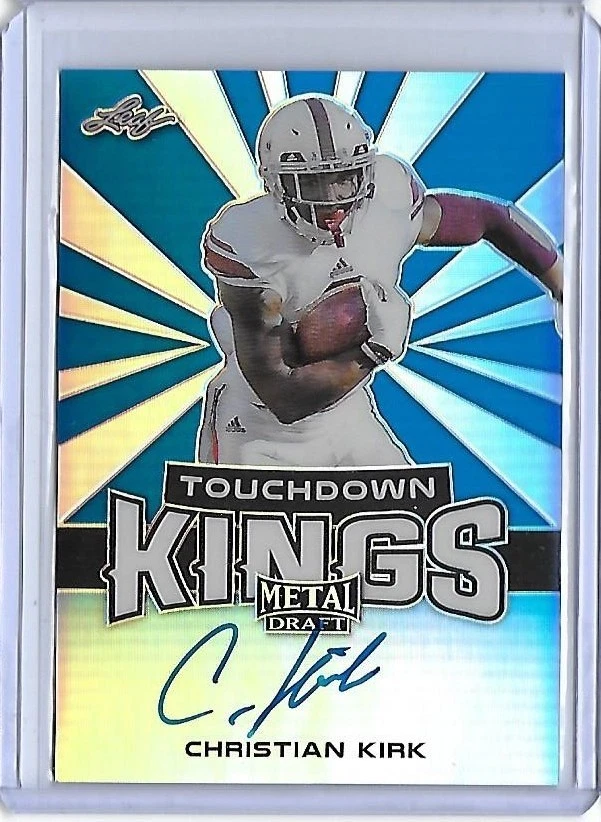 2018 Leaf Metal CHRISTIAN KIRK TD Kings Blue Prismatic Auto RC 3/35 Cardinals WR - Image 1 of 1