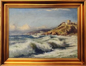 Mogens Ege (1892-1946): PAESAGGIO COSTIERO, BORNHOLM, dipinto ad olio originale - Foto 1 di 7
