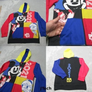 Disney World Hoodie Youth XL Colorful 2021 Full Zip Mickey Mouse Pluto Donald - Picture 1 of 12