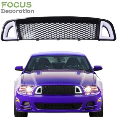 For 2013-2014 Ford Mustang Front Bumper Upper Grill Grille W/White LED Light - Image 1 of 4