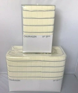 Copripiumino Calvin Klein moderno cotone Sonny completo/regina e 2 federe standard  - Foto 1 di 7