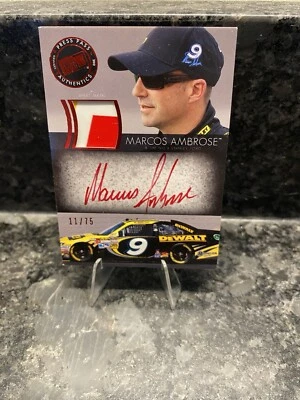 2012 Press Pass Redline - Relic Autographs Red Line  Marcos Ambrose /75 (AU MEM) - Image 1 of 2