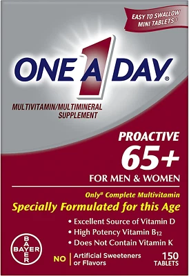One a Day Proactive 65+, Multivitamínico Hombre y Mujer, Suplemento con Vitamina A,  Foto 1 de 4