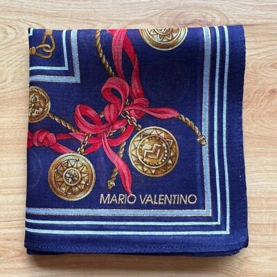 HANDKERCHIEF VINTAGE GOLD COIN PATTERNED MEN'S POCKET SQUARE COTTON 17" A0865 - Image 1 of 3