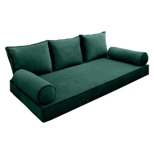 Model V3 Twin Velvet Contrast Indoor Daybed Mattress Pillow Complete Set AD317 - Picture 1 of 12