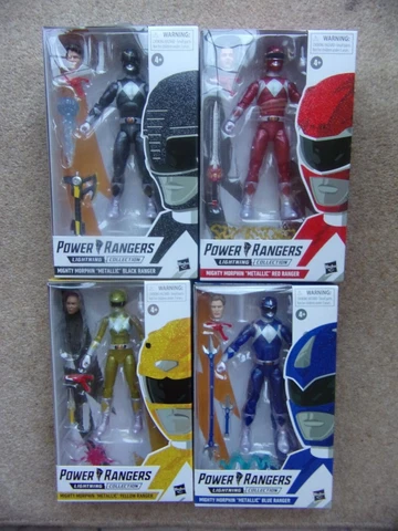 Power Rangers 6" Figure Metallic lightning Collection Red Blue Black Yellow MMPR Cover