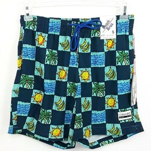 Pantalones Cortos de Natación Beach Bros Bongo Tree Azul Marino Talla Pequeña Forrados - Imagen 1 de 10