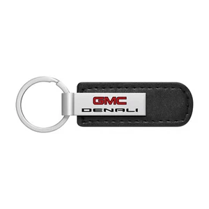 GMC Denali PU Leather Silver Metal Key Chain - Picture 1 of 5