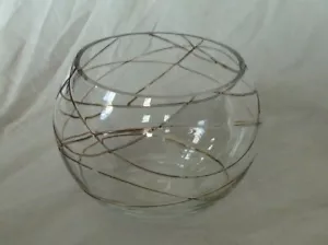 PARTYLITE CALYPSO VOLTIVE TEALIGHT GLASS CANDLE HOLDER GOLD SWIRL DESIGN - Picture 1 of 5