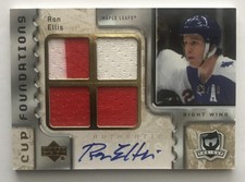 (HCW) 2006-07 The Cup Autographed Foundations Ron Ellis Auto 3/10 Jersey 06958