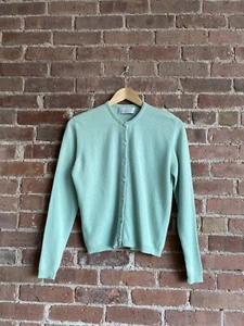Ballantyne Berk Womens Cardigan, Sz 2/Medium 100% Cashmere, Scotland, Mint Green - Picture 1 of 8