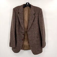 Yves Saint Laurent Vintage Brown Tweed 100% Wool Button Up Suit Jacket