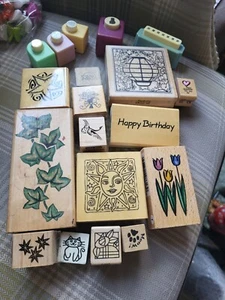 Job Lot 13 Ink Stamps & 5 Paper Cutters - Picture 1 of 7