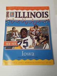Illinois Football Program Illini vs Iowa Memorial 1990 Varsity I Day - Picture 1 of 4