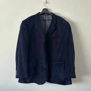 Linea Uomo Blue Velvet Suit Jacket Size 52L - Picture 1 of 10