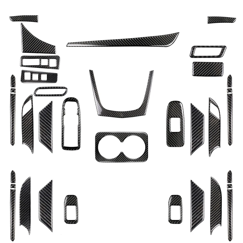 Kits completos de molduras interiores de fibra de carbono real de 34 piezas para Cadillac XT5 XT6 2016-2025 Foto 1 de 4