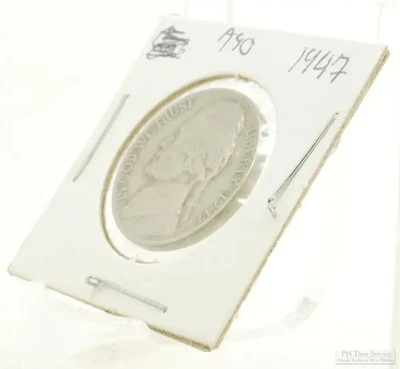 1947 Jefferson $0.05 (five cent) nickel circulated US Coin "Very Good" condition - Image 1 of 4