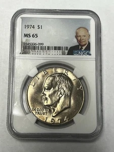 1974 Eisenhower Dollar NGC Graded MS65 - Picture 1 of 4