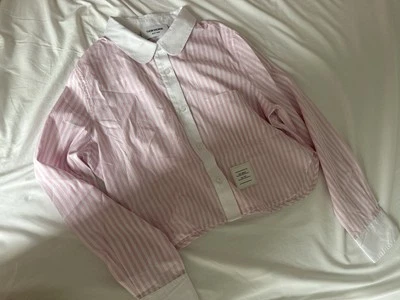Camisa manga larga Thom Browne para mujer rayas rosas talla 38 Foto 1 de 4