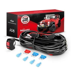 Nilight LED Light Bar Wiring Harness Kit Motorcycle Handlebar Switch 16AWG 2 - Picture 1 of 9