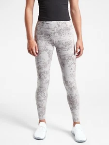 Athleta Girl High Rise Textured Chit Chat Tight Leggings Fog Gray L 12 Girls - Picture 1 of 3