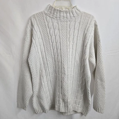 White Stag Sweater Womens MD Arctic White Cable Knit Long Sleeve Acrylic Blend - Image 1 of 4