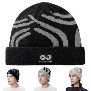 Strickmütze mit Bündchen warme Wintermütze Totenkopf Strickmütze Mode Skimütze für Herren Damen - Bild 1 von 22