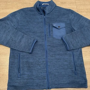 Criquet Jacke Herren M Full Zip Fleece Polyester Mock Neck Reißverschlusstaschen blau - Bild 1 von 7