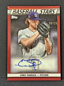 Topps Baseball Stars 2020 rojo automático #BSA-CP Chris Paddack San Diego Padres/25 - Imagen 1 de 2