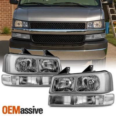 Faro para Chevy Express 2003-2015 con lámpara de señal cromo carcasa repuesto Foto 1 de 4