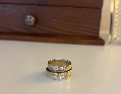 Silpada Women's Stamped 925 Sterling Silver Spinner Fidget Ring Wide Band S.5  - Image 1 of 4