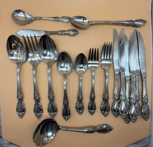 Set Of 37 Oneida Louisiana Forks Knives Spoons Serving Community Stainless USA - Picture 1 of 16