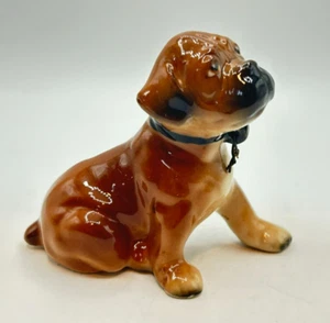 Lipper & Mann Creations Brown Boxer Puppy Sitting Porcelain Puppy Figurine Japan - Picture 1 of 14