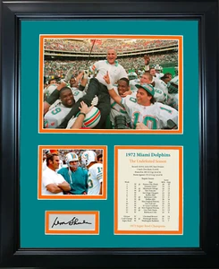 Framed Miami Dolphins 72 Undefeated Season Facsimile Engraved Auto 12"x15" Photo - Picture 1 of 1