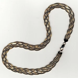 Dolly-Bijoux Femme Collier Large Tressé 10mm de 15Gr d'Argent Rhodié 925 42 cm - Picture 1 of 2