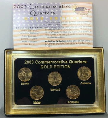 2003 ~ 50 States Commemorative Quarters ~ Gold Edition Set - Image 1 of 4