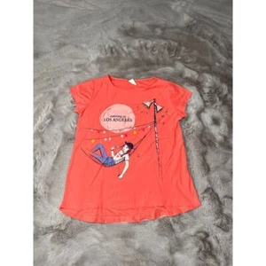 Zara Girls Kids Graphic T-Shirt Skateboarding Street Style Design Coral Size 10 - Picture 1 of 13