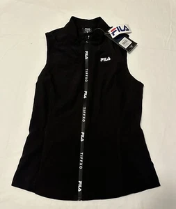 Fila Tiff XO Black Zip Up Vest Size 10 New With Tags - Picture 1 of 6