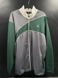 VTG Air Jordan Zip Up Track Jacket 20th Anniversary Men Size XL Green/Gray Retro - Picture 1 of 7
