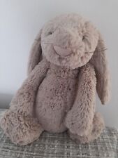 JELLYCAT BEIGE BASHFUL BUNNY WITH WHISKERS MEDIUM APPROX. 12"