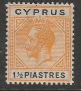 Cyprus MINT sg91 GV 1921-23 1½pi yellow & black script CA - Picture 1 of 2