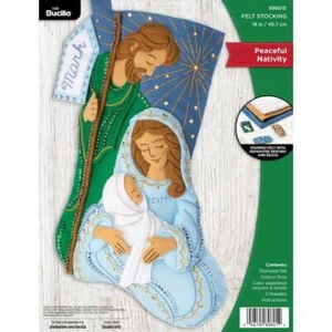 Bucilla 18" Felt Christmas Stocking Kit - Peaceful Nativity 89601E - Picture 1 of 6