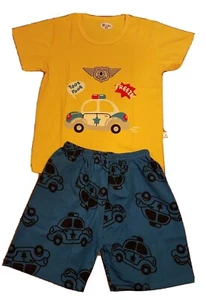 NEW Ku Bao Boys 2 Piece Shorts & Short Sleeve Shirt Police Theme Size 9T - Picture 1 of 2