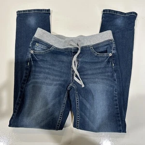 Justice Girls Size 12 Mid Rise Knit Waist Stretch Skinny Jeans Pull On - Picture 1 of 6